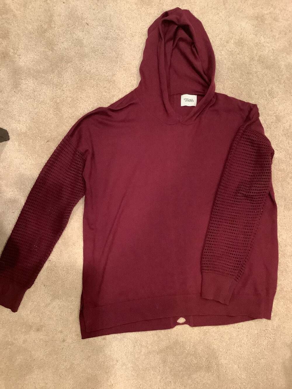 Unbranded Patchwork Half Zip Long Sleeve Sweatshirt Size M Purple White Black